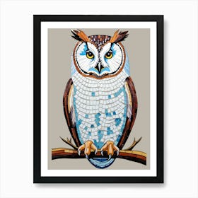 Owl Mosaic Art Print