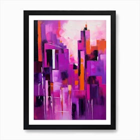 Purple Cityscape Art Print