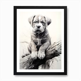 Majestic Bulldog Portrait in Painterly Style Art Print