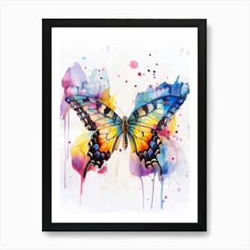 Butterfly Colourful Watercolour 1 Art Print