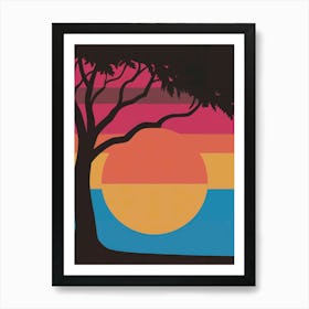 Sunset Tree Poster