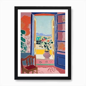 Open Window And A Vase Art Print