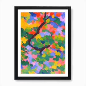Shagbark Hickory tree Abstract Block Colour Art Print