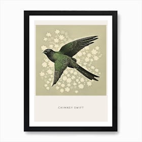 Ohara Koson Inspired Bird Painting Chimney Swift 2 Poster Art Print