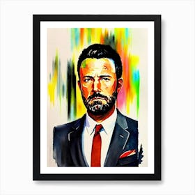 Ben Affleck In Gone Girl Watercolor 2 Art Print