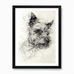 Australian Terrier Line Sketch 2 Art Print