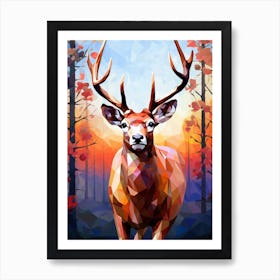 Deer Abstract Pop Art 3 Art Print