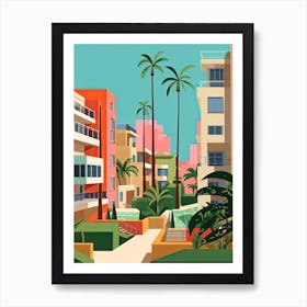 Miami Beach Florida, Usa, Graphic Illustration 2 Art Print