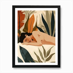 Woman Laying In A Jungle, Nude Series Art Print