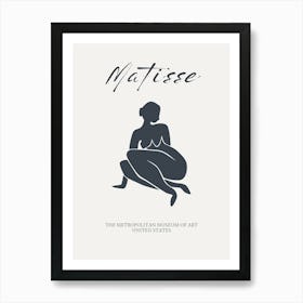 Matisse Sitting Woman Silhouette  Art Print