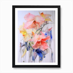 Abstract Flower Painting Gladiolus 1 Art Print