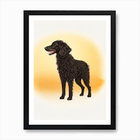 Curly Coated Retriever Illustration Dog Art Print