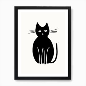 Cat Line Drawing Sketch 1 Art Print