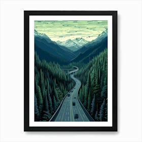 Snoqualmie Pass Retro Pop Art 21 Art Print