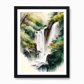 Shiraito Falls, Japan Water Colour  Art Print