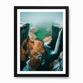 Waterfall In Iceland 1 Art Print