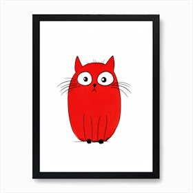 Red Cat Art Print