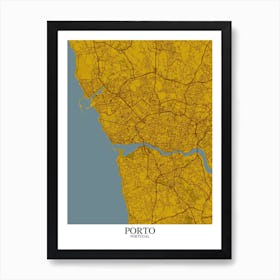 Porto Yellow Blue Art Print