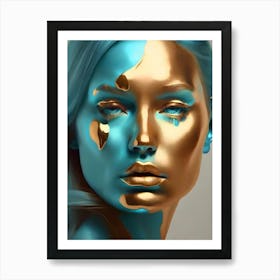 Gold And Blue Art Print