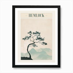 Hemlock Tree Minimal Japandi Illustration 1 Poster Art Print