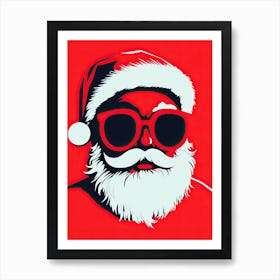 Santa Claus In Sunglasses, Pop Art 2 Art Print