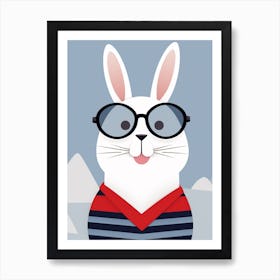 Little Arctic Hare 2 Wearing Sunglasses Art Print