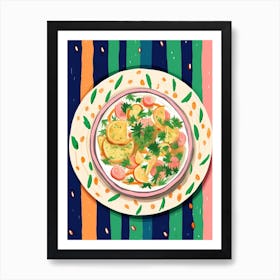 A Plate Of Grapes, Top View Food Illustration 2 Art Print