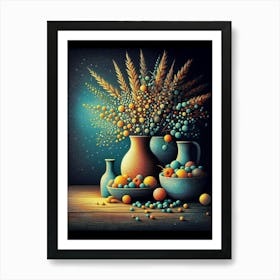 Vases Of Fruit Art Print