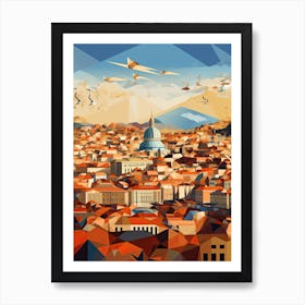 Vienna, Austria, Geometric Illustration 4 Art Print