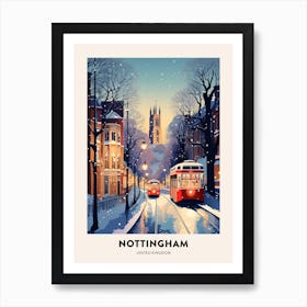 Winter Night  Travel Poster Nottingham United Kingdom 2 Art Print