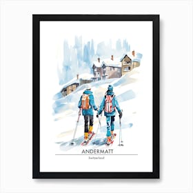 Andermatt   Switzerland Ski Resort Poster Illustration 0 Art Print