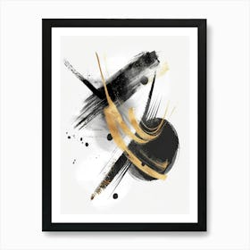 Abstract Black And Gold Painting 62 Art Print