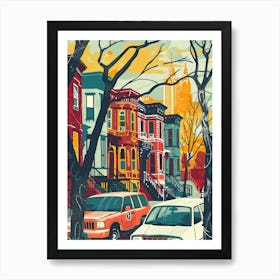 Stapleton New York Colourful Silkscreen Illustration 4 Art Print