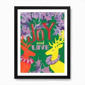 Joy And Love, green Art Print