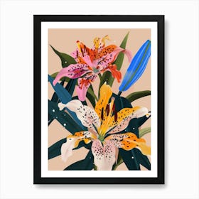 Colorful Lilies Art Print