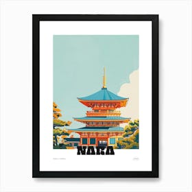 Todai Ji Temple Nara 2 Colourful Illustration Poster Art Print
