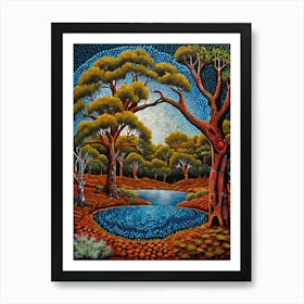 Default Australian Aboriginal Traditional Dot Painting Style A 0 (5) Art Print