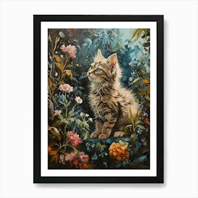 Rococo Inspired Tabby Cat 1 Art Print