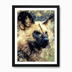 Wild Dog Painting Affiche