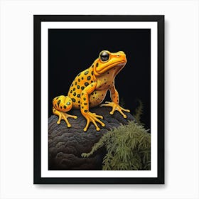 Golden Poison Frog Realistic Portrait 5 Art Print