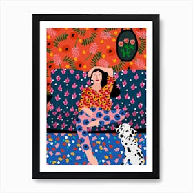 Girl In The Sofa Art Print