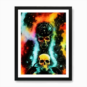 Skulls In Space Art Print