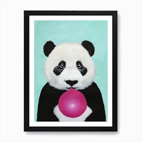 Panda With Bubblegum Art Print