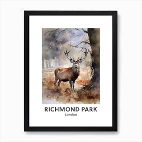 Richmond Park, London 1 Watercolour Travel Poster Art Print