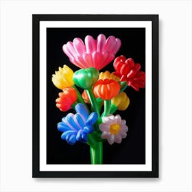 Bright Inflatable Flowers Globe Amaranth 3 Art Print