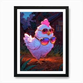 Chicken In Sunglasses Art Print