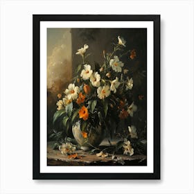 Baroque Floral Still Life Evening Primrose 1 Art Print