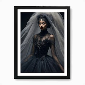 Black Wedding Dress Art Print