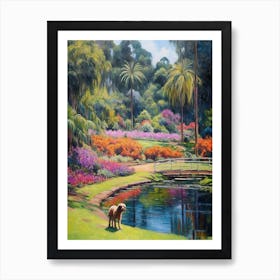 A Painting Of A Dog In Royal Botanic Gardens, Kandy Sri Lanka In The Style Of Impressionism 01 Art Print