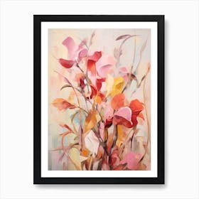 Fall Flower Painting Sweet Pea 2 Art Print